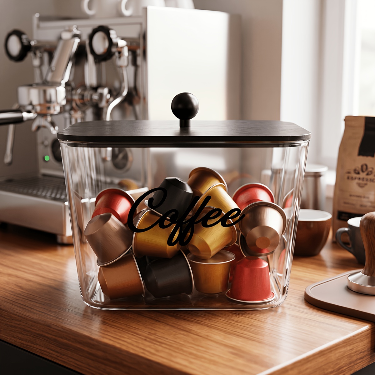 Kitchen Baking Tray Storage - Coffee Pod Holder with Lids Plastic