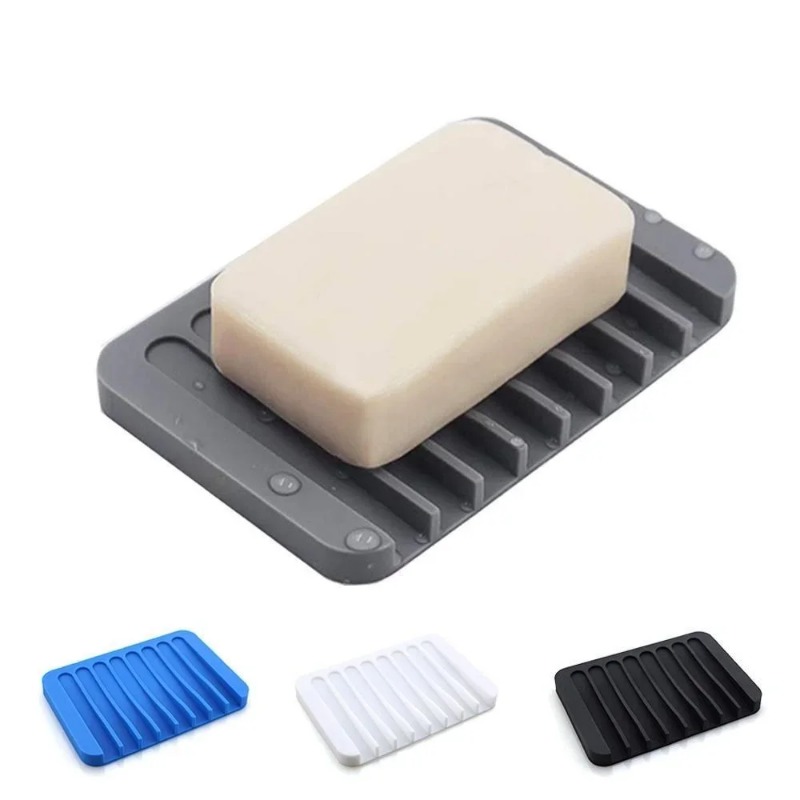 Kitchen Baking Tray Storage - Self Draining Soap Holder Silicone Soap