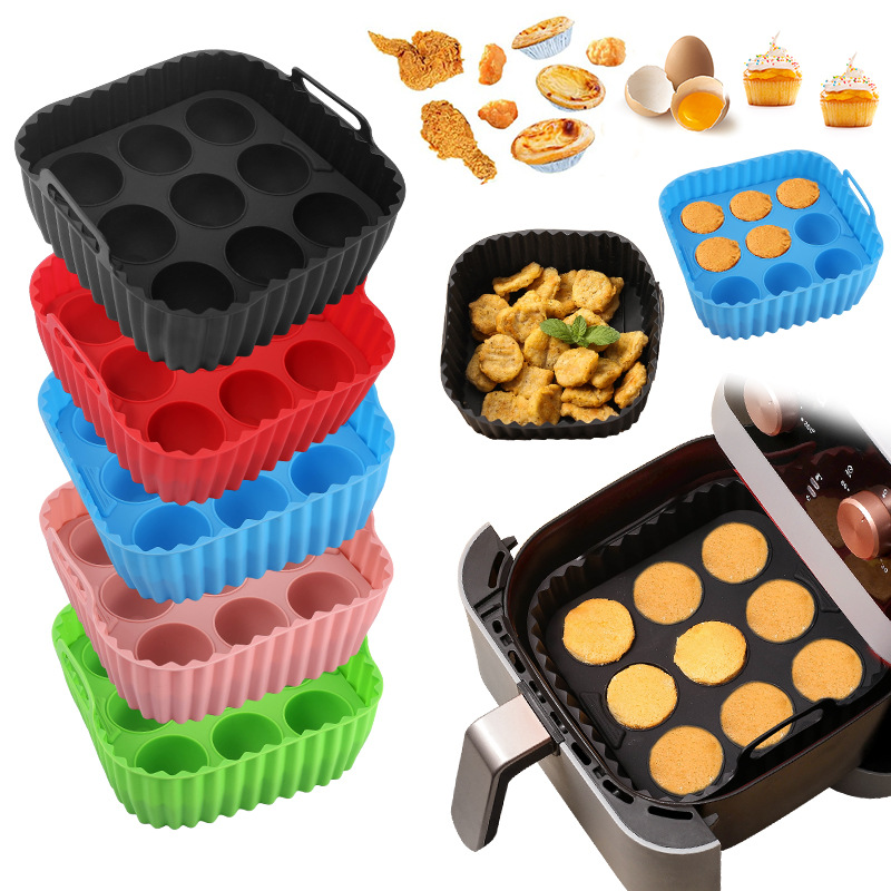 Kitchen Baking Pan Set - 2pcs Silicone Air Fryer Liners &