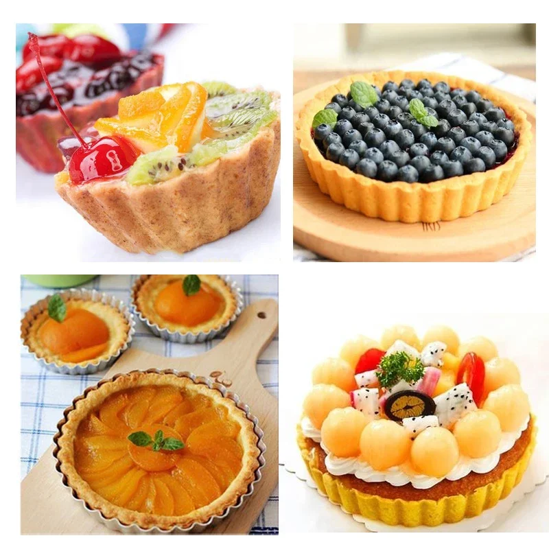 6Pcs Non-Stick Tart Quiche Fla - огляд і ціна Tart Pan Loose