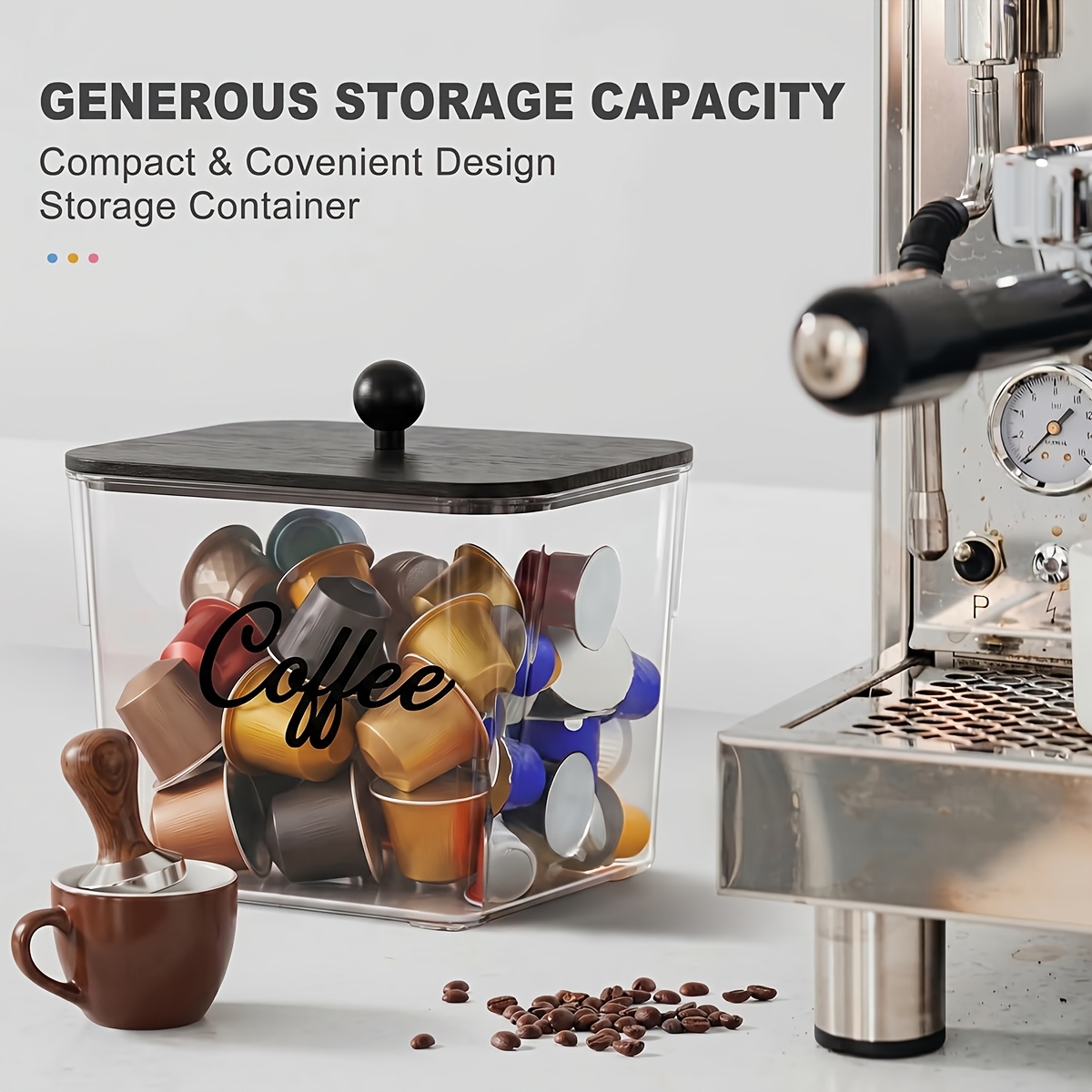 Coffee Pod Holder with Lids Pl - огляд і ціна Kitchen Baking Tray Storage