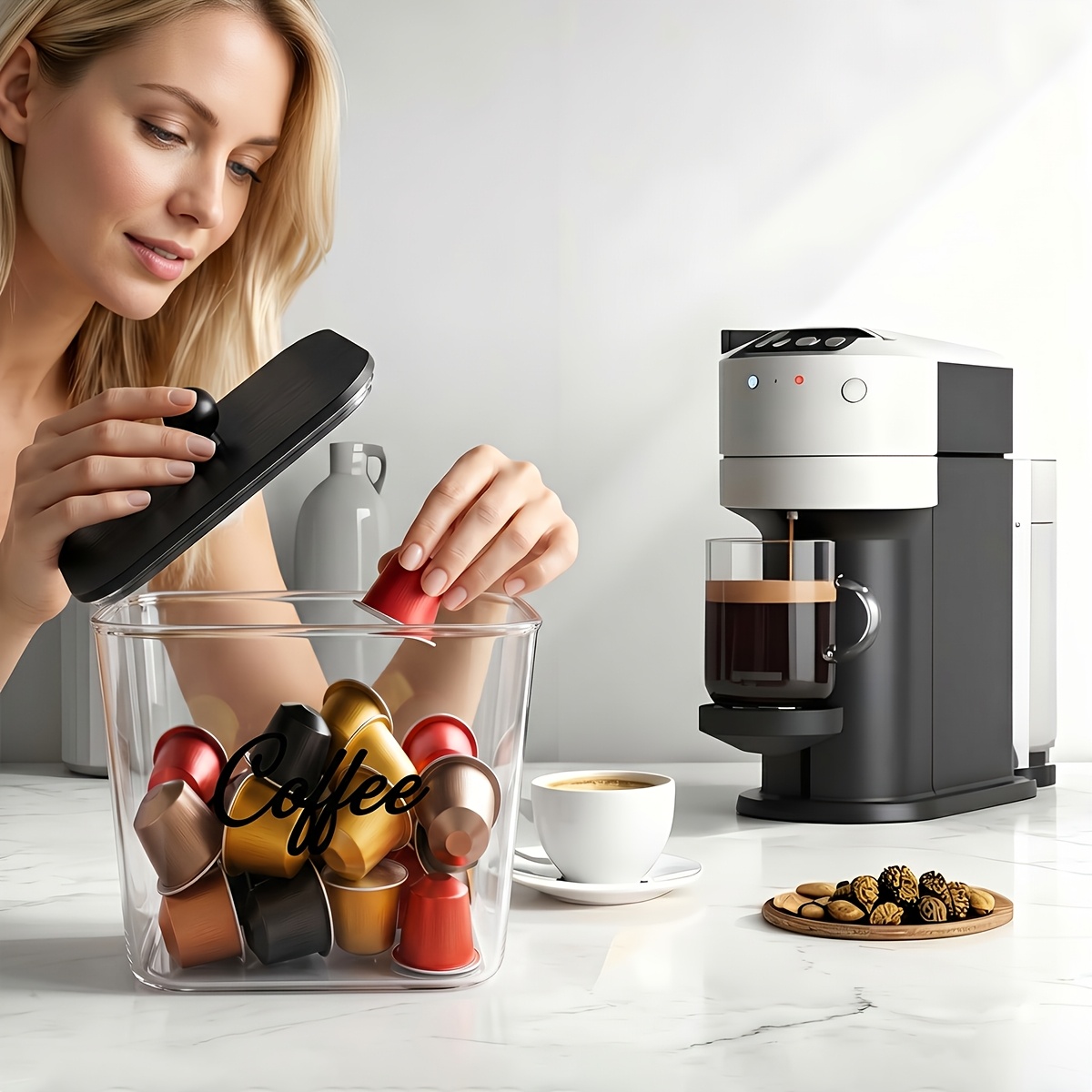 Coffee Pod Holder with Lids Pl - огляд і ціна Kitchen Baking Tray Storage