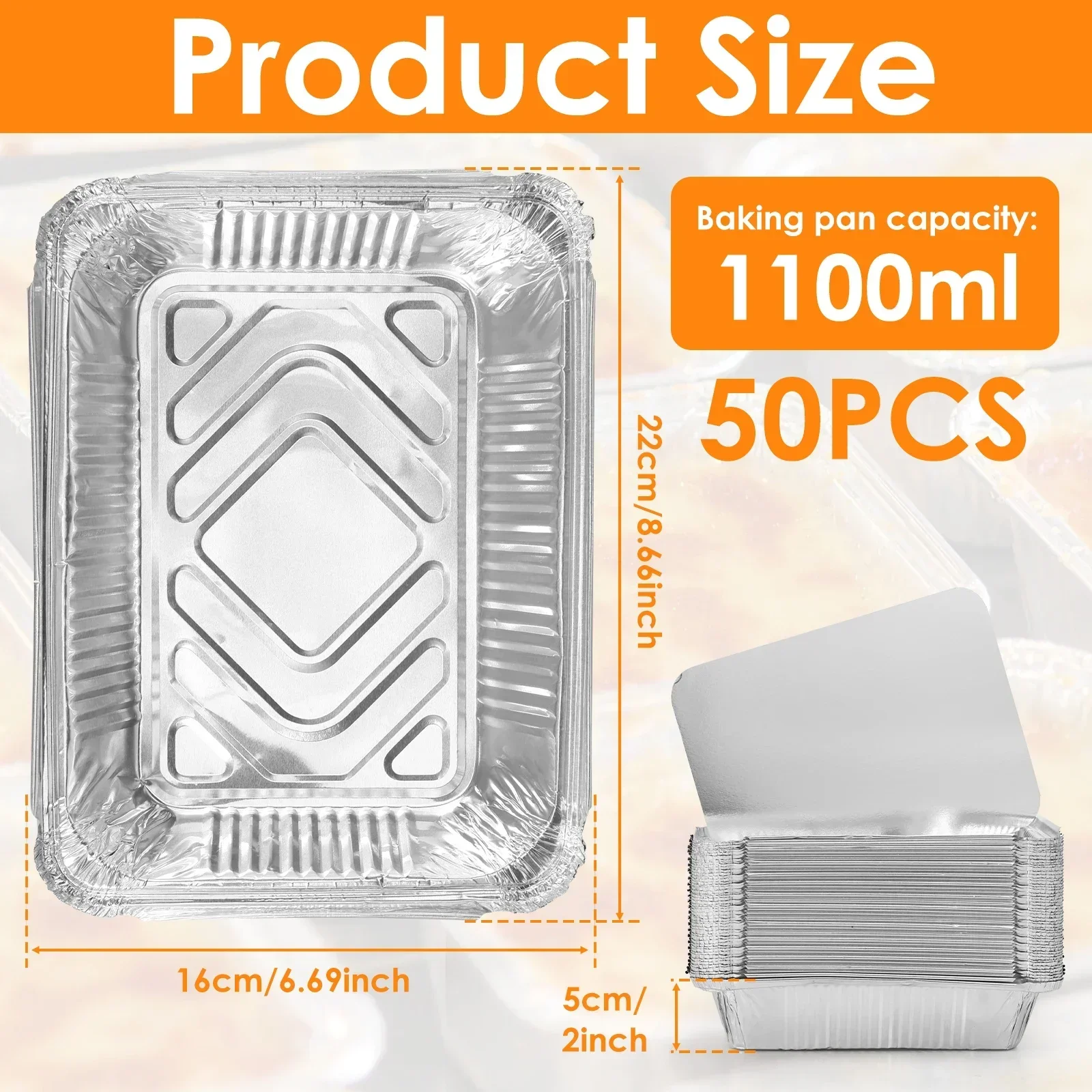 50/100pcs Aluminum Foil Trays  - огляд і ціна Kitchen Baking Pan Set