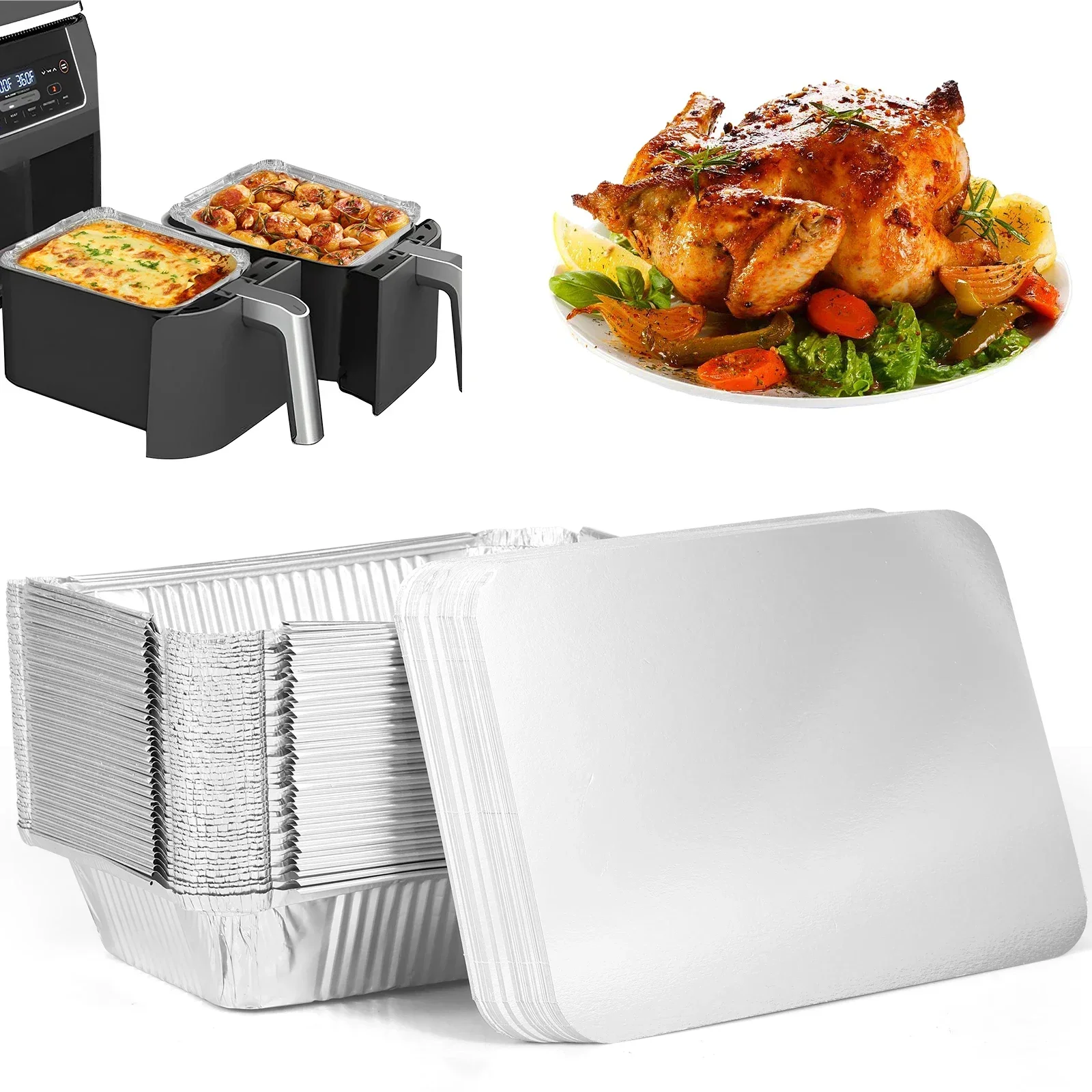 50/100pcs Aluminum Foil Trays  - огляд і ціна Kitchen Baking Pan Set