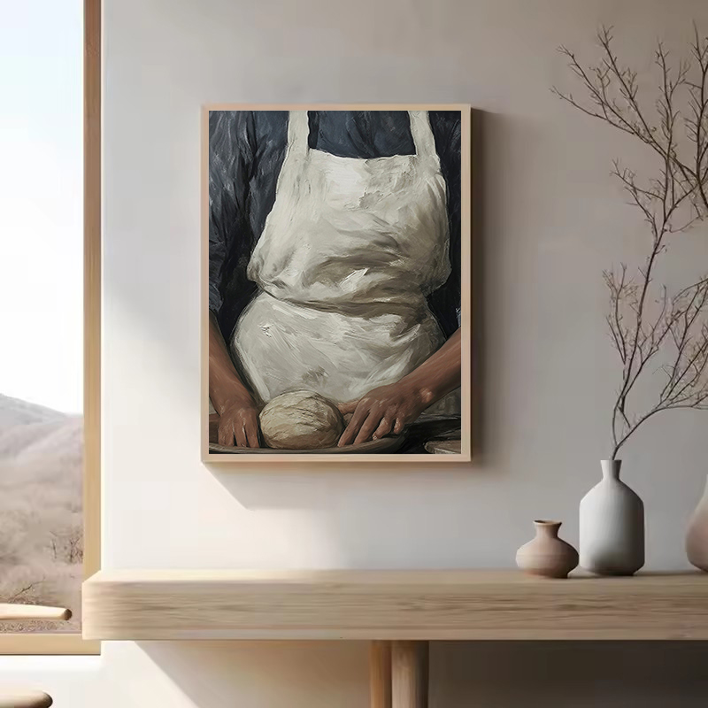 French Kitchen Woman Baking Br - огляд і ціна Kitchen Baking Wall Art