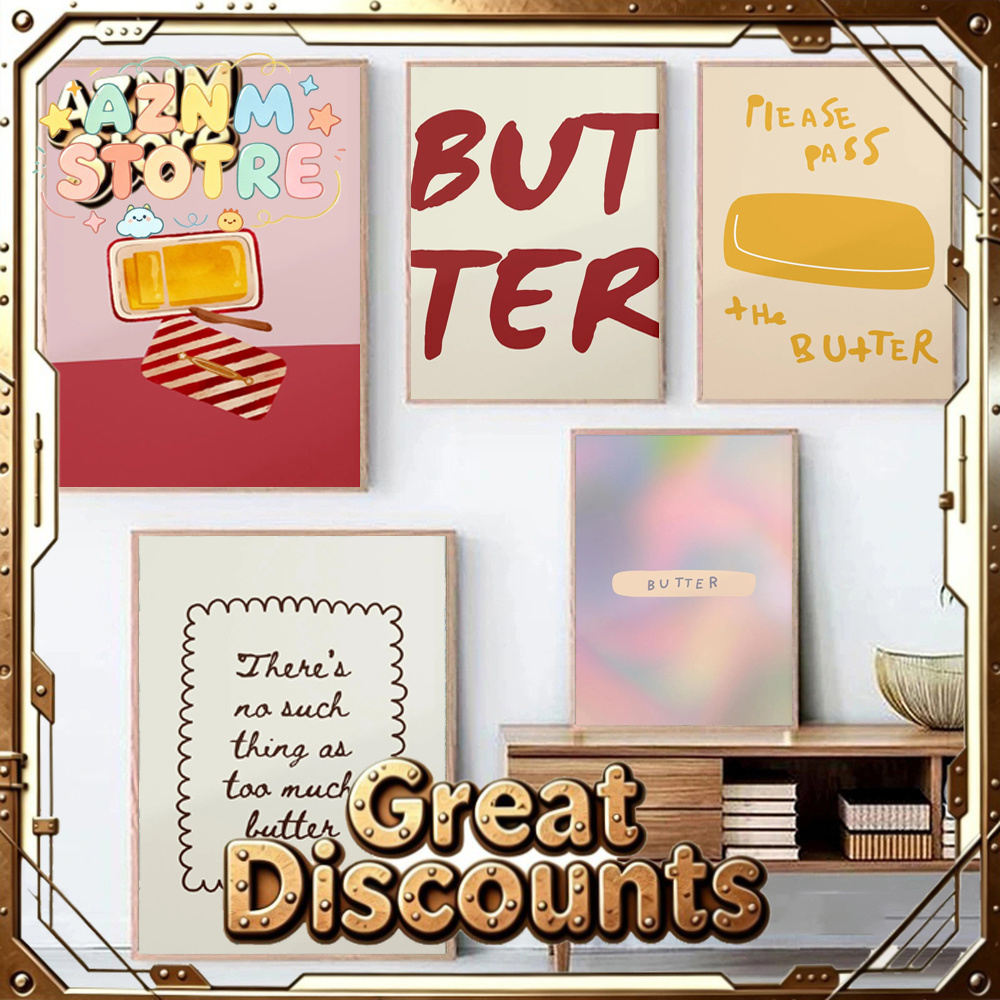 1pc Butter Poster Minimalist K - огляд і ціна Kitchen Baking Wall Art