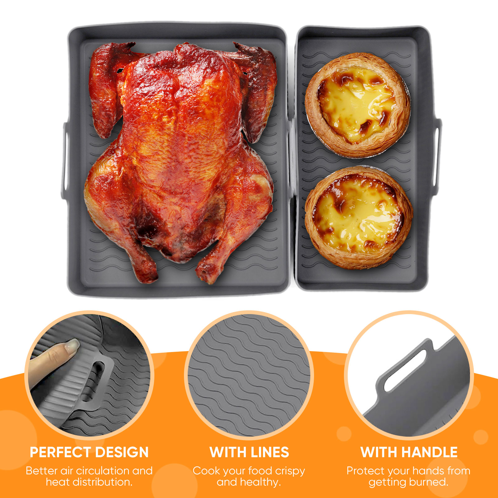 2pcs Set Silicone Air Fryer Ma - огляд і ціна Kitchen Baking Pan Set